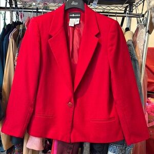 🔥 Classic & Bold Red Blazer! 🔥 Sag Harbor Wool Blazer sz.14